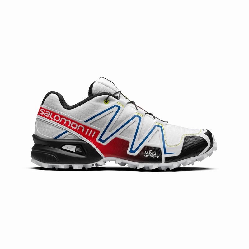 Salomon Singapore Mens Trail Running Shoes - SPEEDCROSS 3 RACING White/Black | 86407-KQRN